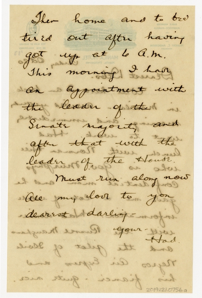 Image: correspondence: Harold M. Bixby to Debby Bixby