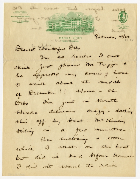 Image: correspondence: Harold M. Bixby to Debby Bixby