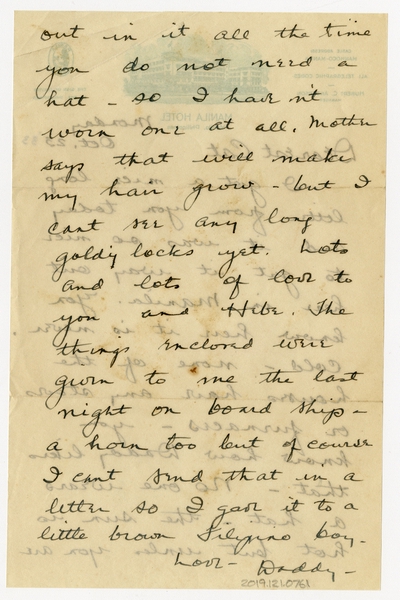 Image: correspondence: Harold M. Bixby to Cat Bixby