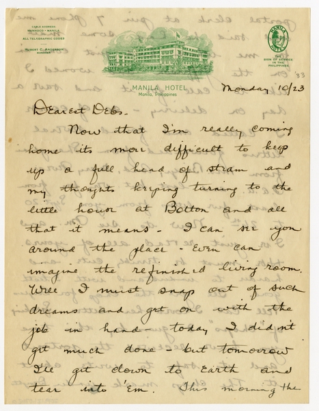 Image: correspondence: Harold M. Bixby to Debby Bixby