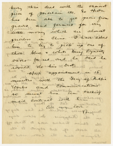 Image: correspondence: Harold M. Bixby to Debby Bixby