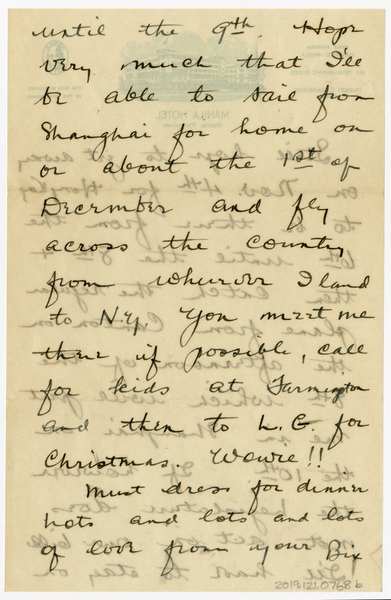 Image: correspondence: Harold M. Bixby to Debby Bixby