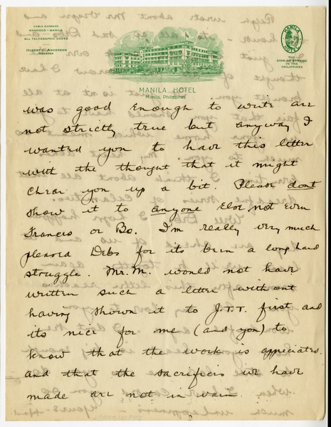 Image: correspondence: Harold M. Bixby to Debby Bixby