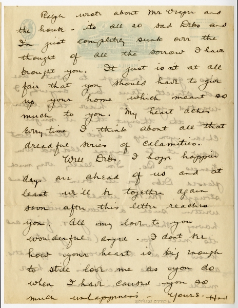 Image: correspondence: Harold M. Bixby to Debby Bixby