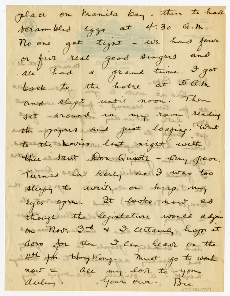 Image: correspondence: Harold M. Bixby to Debby Bixby