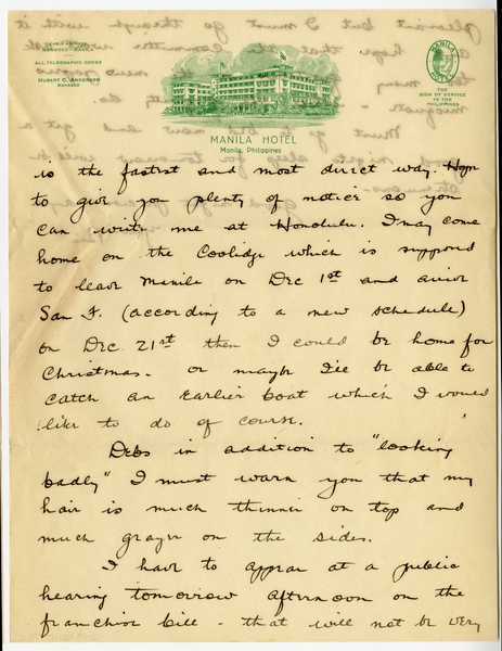Image: correspondence: Harold M. Bixby to Debby Bixby