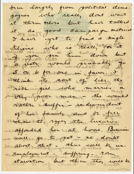 Image: correspondence: Harold M. Bixby to Debby Bixby