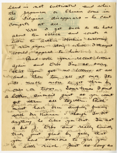 Image: correspondence: Harold M. Bixby to Debby Bixby