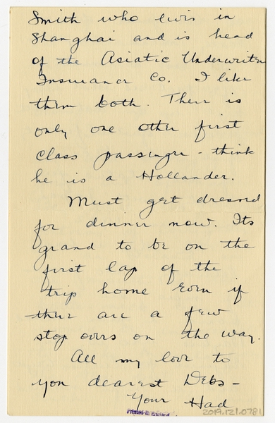 Image: correspondence: Harold M. Bixby to Debby Bixby