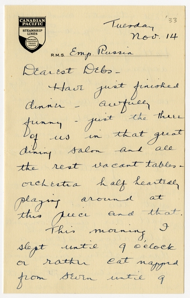 Image: correspondence: Harold M. Bixby to Debby Bixby