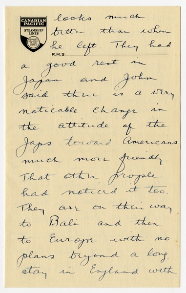 Image: correspondence: Harold M. Bixby to Debby Bixby
