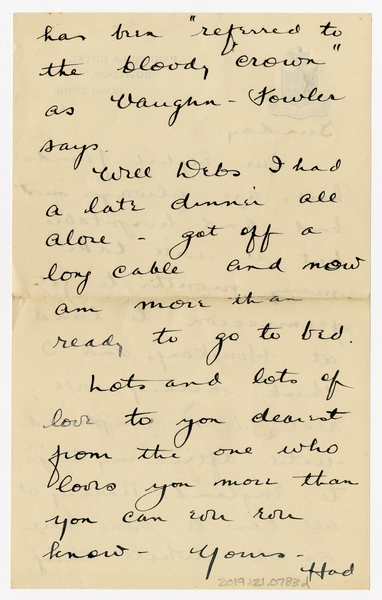 Image: correspondence: Harold M. Bixby to Debby Bixby