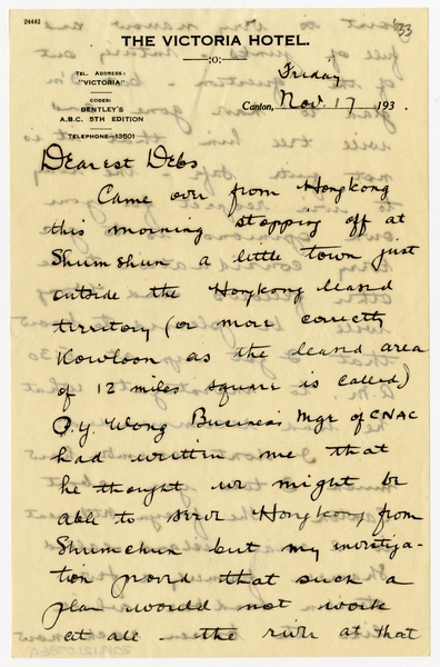 Image: correspondence: Harold M. Bixby to Debby Bixby
