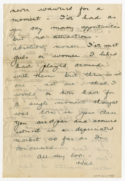 Image: correspondence: Harold M. Bixby to Debby Bixby