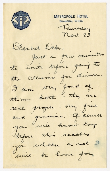Image: correspondence: Harold M. Bixby to Debby Bixby