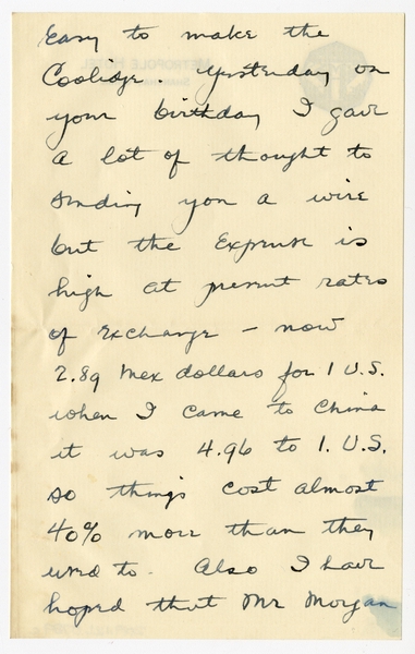 Image: correspondence: Harold M. Bixby to Debby Bixby