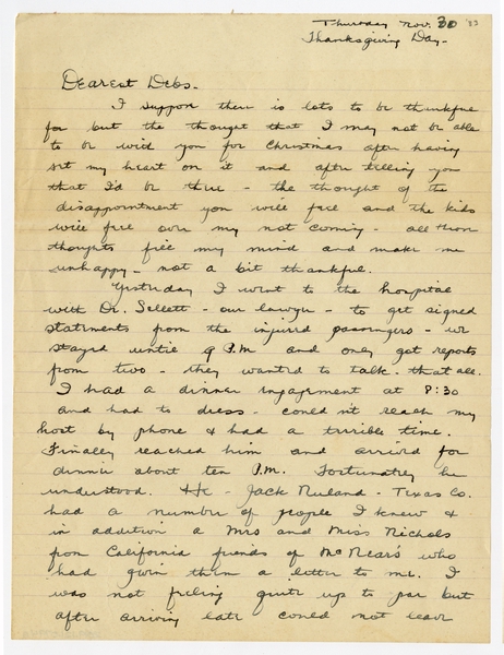 Image: correspondence: Harold M. Bixby to Debby Bixby