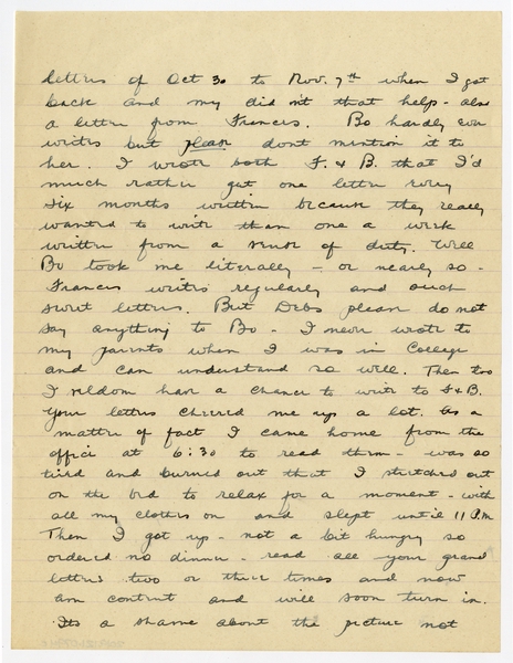 Image: correspondence: Harold M. Bixby to Debby Bixby