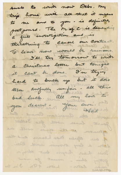 Image: correspondence: Harold M. Bixby to Debby Bixby
