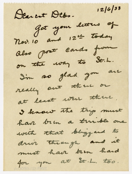 Image: correspondence: Harold M. Bixby to Debby Bixby