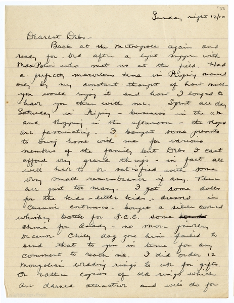 Image: correspondence: Harold M. Bixby to Debby Bixby