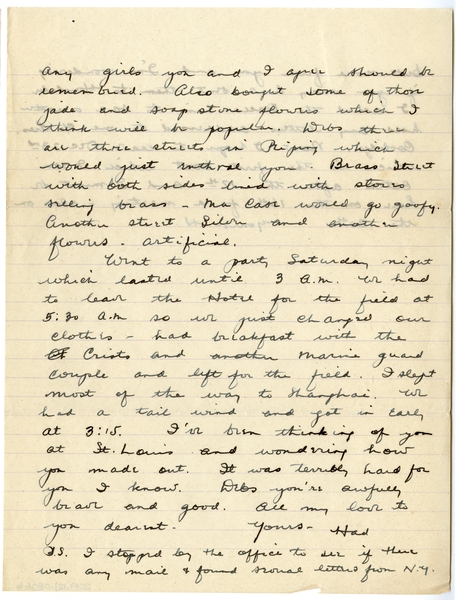 Image: correspondence: Harold M. Bixby to Debby Bixby