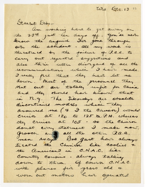 Image: correspondence: Harold M. Bixby to Debby Bixby