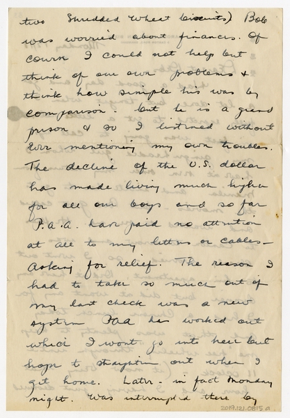 Image: correspondence: Harold M. Bixby to Debby Bixby