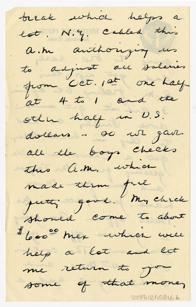 Image: correspondence: Harold M. Bixby to Debby Bixby