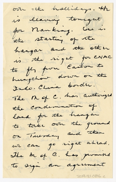 Image: correspondence: Harold M. Bixby to Debby Bixby