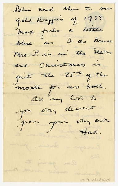 Image: correspondence: Harold M. Bixby to Debby Bixby