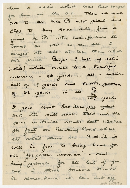 Image: correspondence: Harold M. Bixby to Debby Bixby