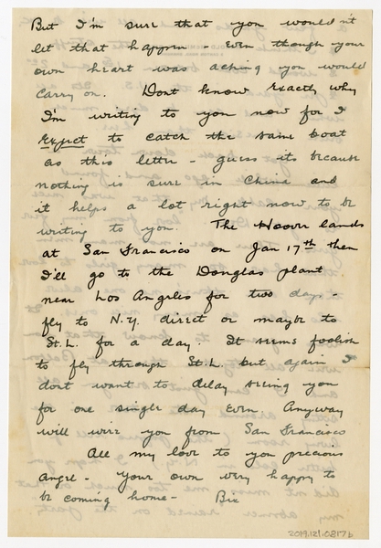 Image: correspondence: Harold M. Bixby to Debby Bixby