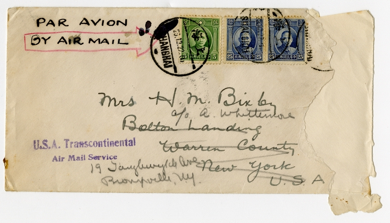 Image: airmail flight cover: Harold M. Bixby to Mrs. H.M. [Debby] Bixby