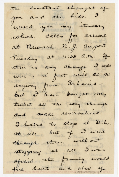 Image: correspondence: Harold M. Bixby to Debby Bixby