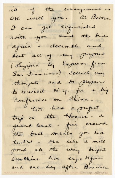 Image: correspondence: Harold M. Bixby to Debby Bixby