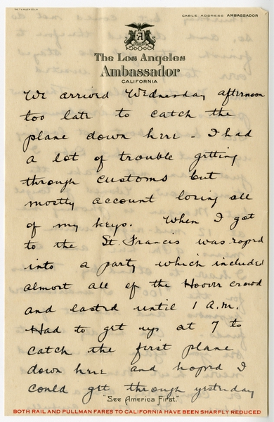 Image: correspondence: Harold M. Bixby to Debby Bixby