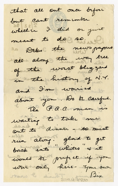 Image: correspondence: Harold M. Bixby to Debby Bixby