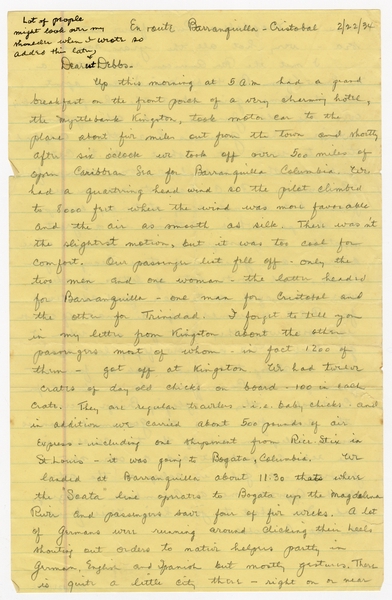 Image: correspondence: Harold M. Bixby to Debby Bixby