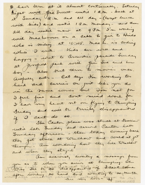 Image: correspondence: Harold M. Bixby to Debby Bixby