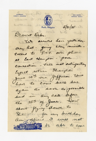 Image: correspondence: Harold M. Bixby to Debby Bixby