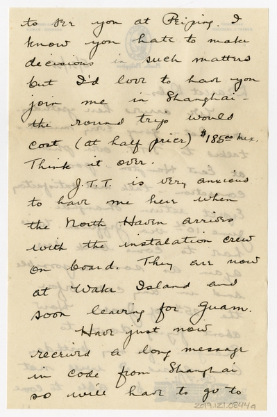 Image: correspondence: Harold M. Bixby to Debby Bixby