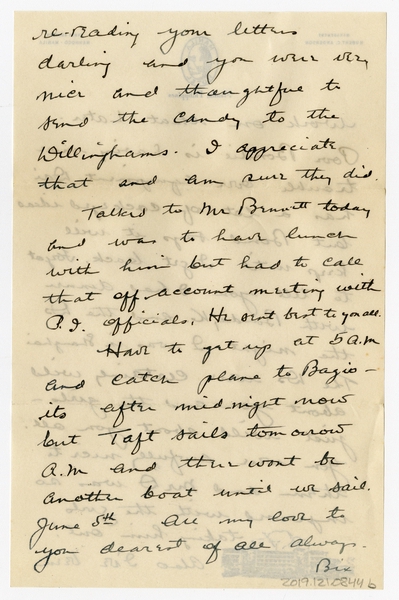 Image: correspondence: Harold M. Bixby to Debby Bixby