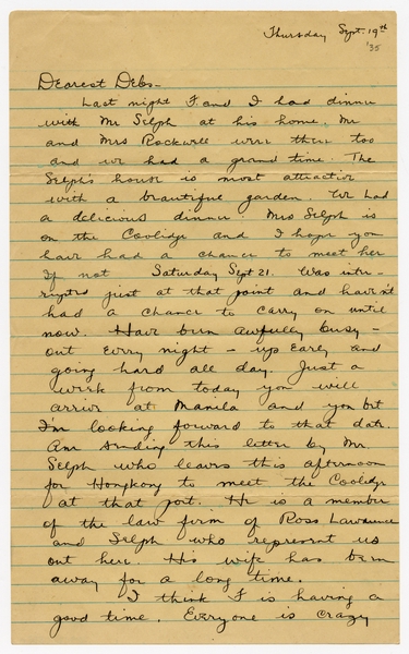 Image: correspondence: Harold M. Bixby to Debby Bixby