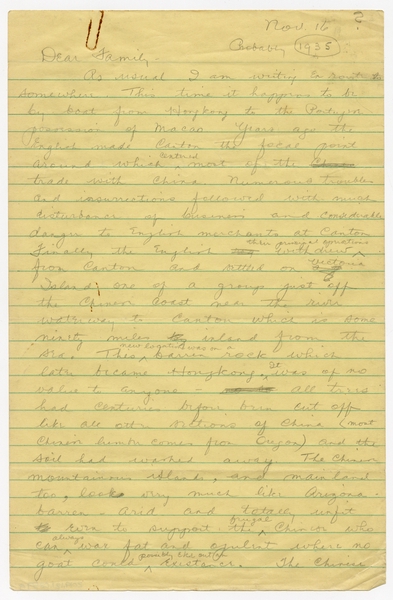 Image: correspondence: Harold M. Bixby, family circular letter