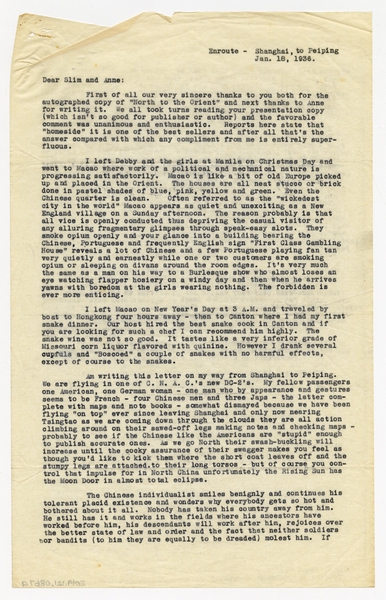Image: correspondence: Harold M. Bixby to Charles A. and Anne Morrow Lindbergh