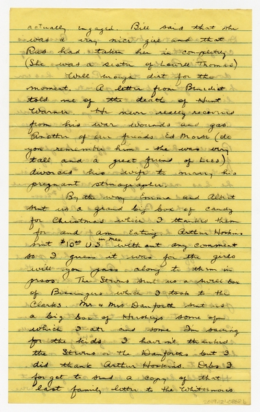 Image: correspondence: Harold M. Bixby to Debby Bixby
