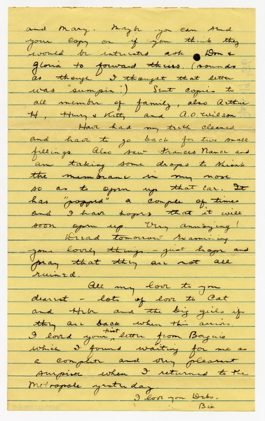 Image: correspondence: Harold M. Bixby to Debby Bixby