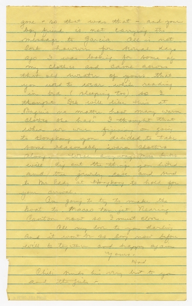 Image: correspondence: Harold M. Bixby to Debby Bixby