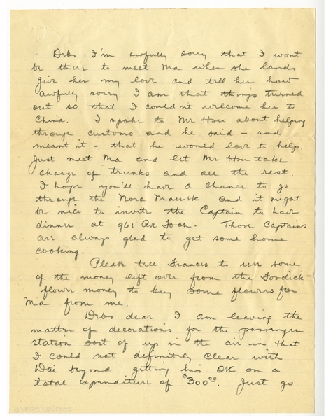 Image: correspondence: Harold M. Bixby to Debby Bixby